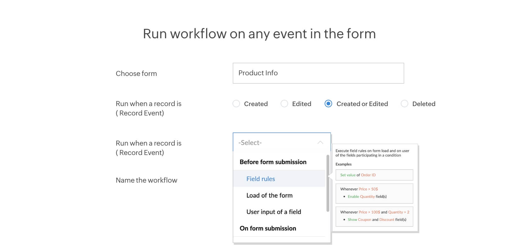 Form workflows