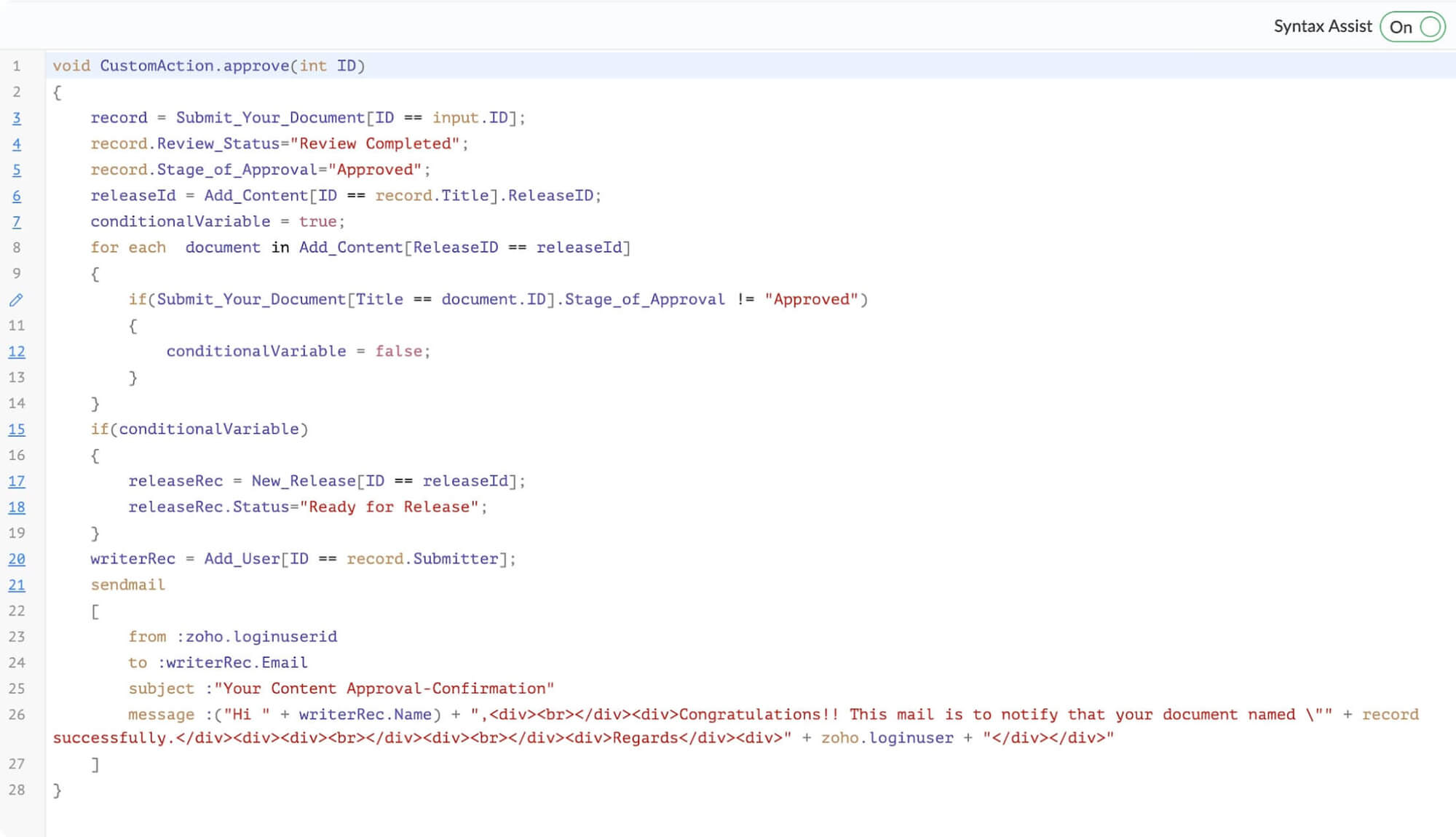 Syntax assist