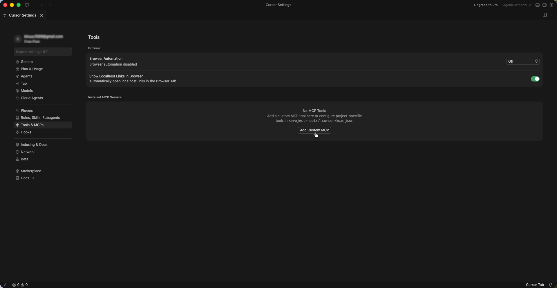Cursor Settings
