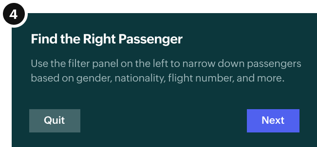 An in-app flow to guide users through business processes
