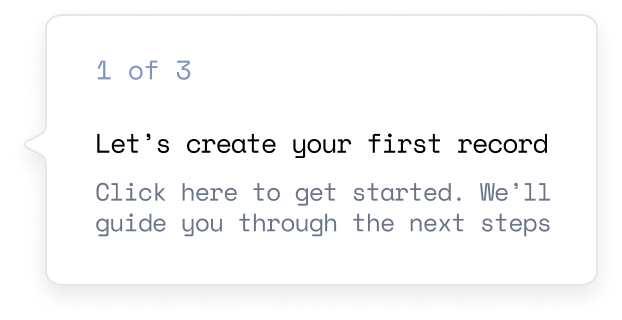 In-app walkthrough tooltip