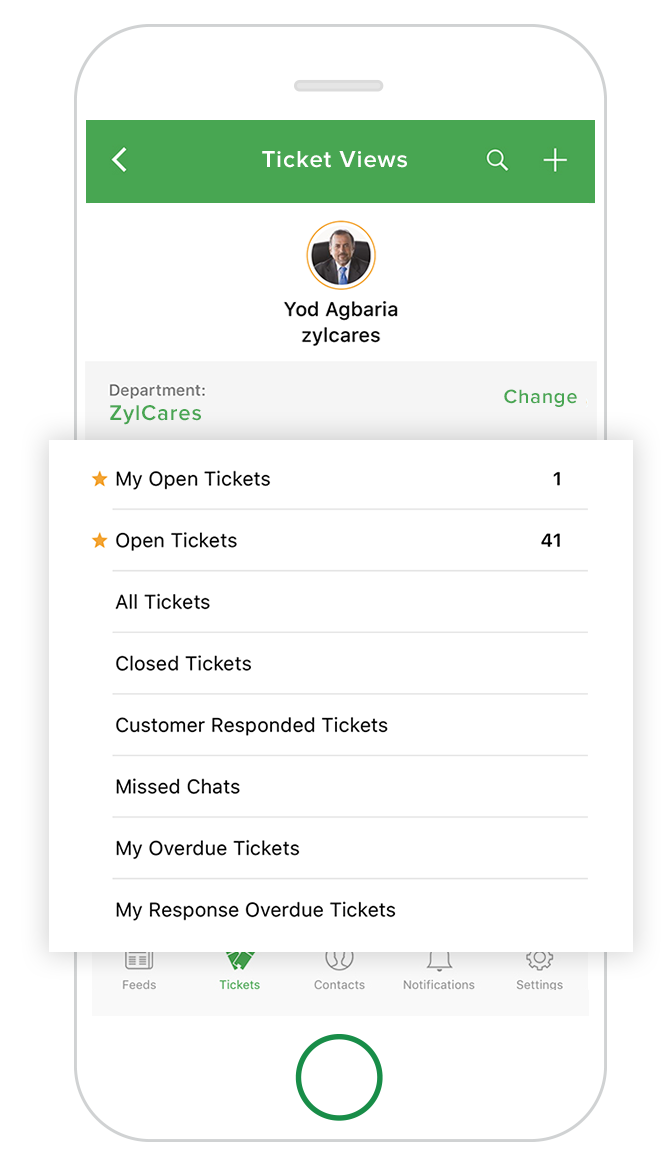 Die mobile App von Zoho Desk für konsolidierte Ansichten