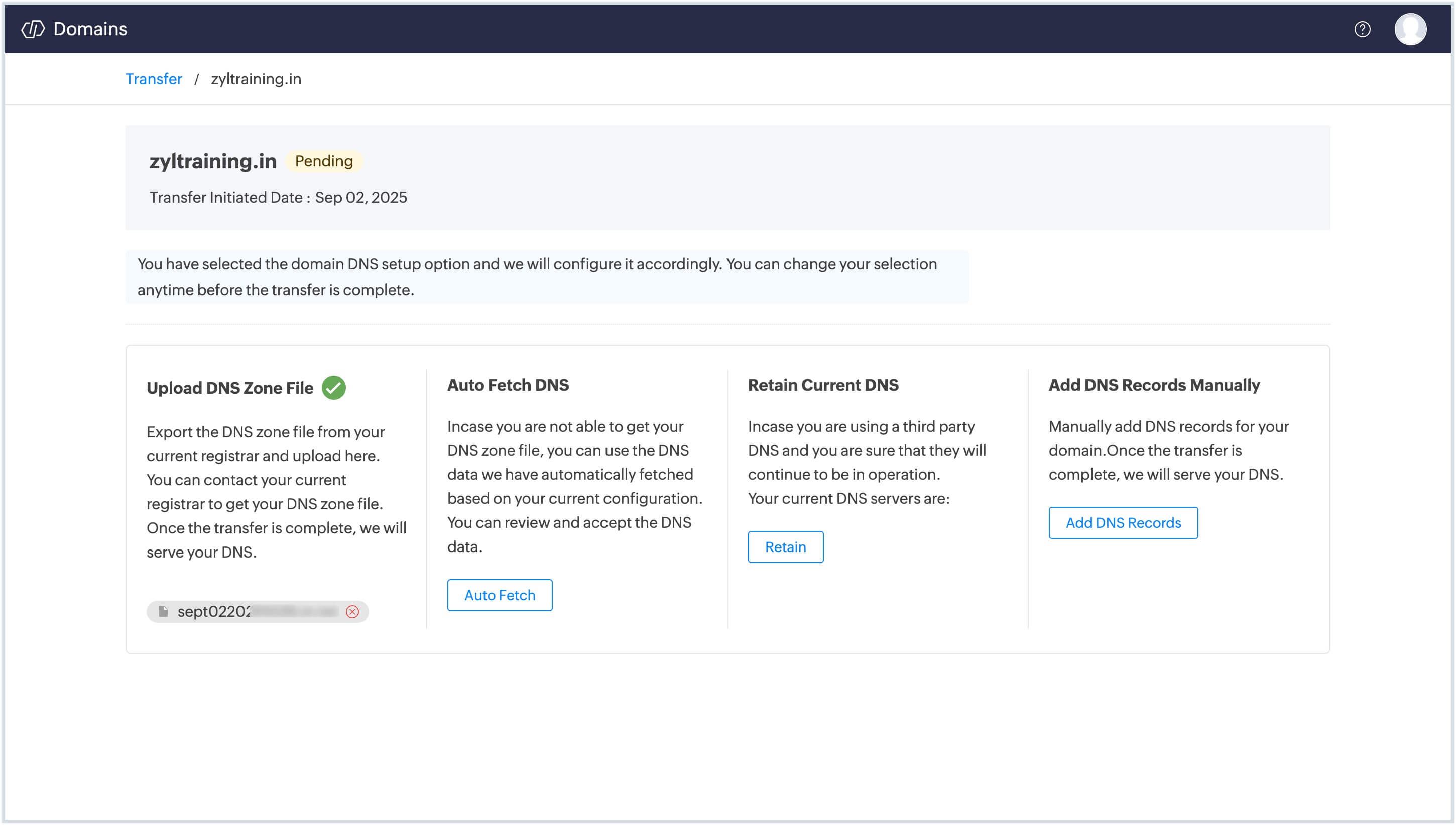 Manage Transfer Manage Transfer