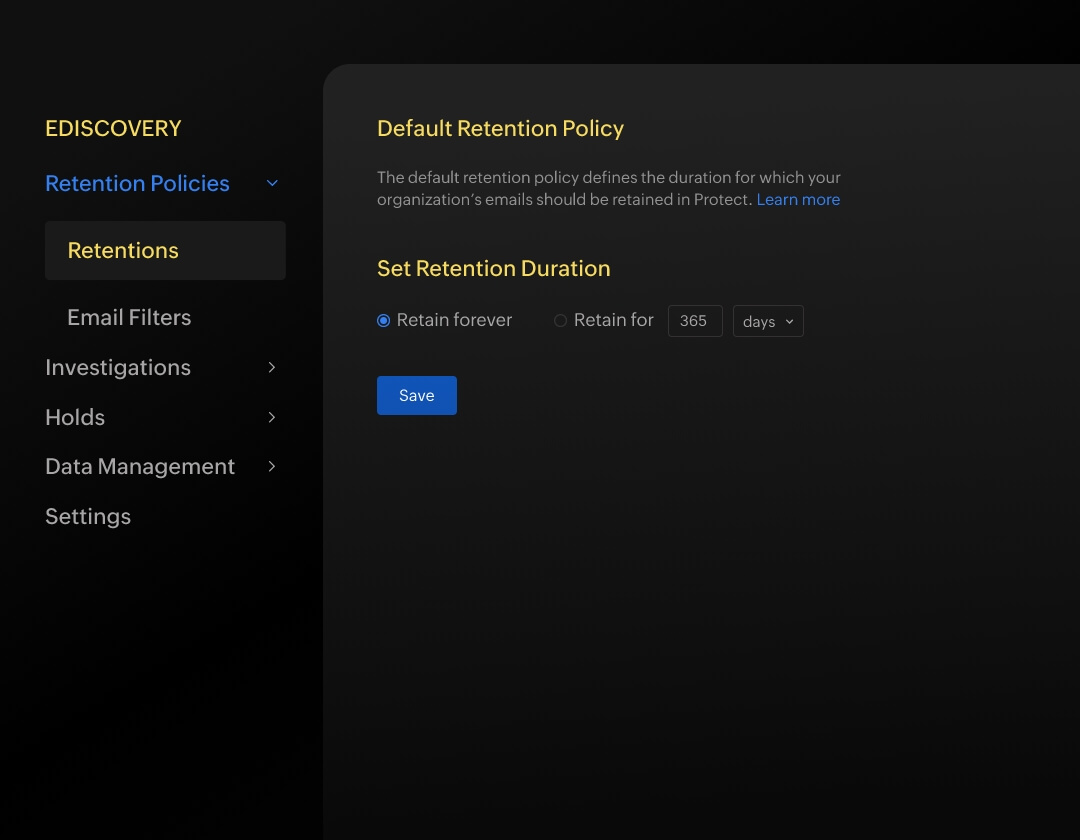 Forever retention⏤at no surplus charge