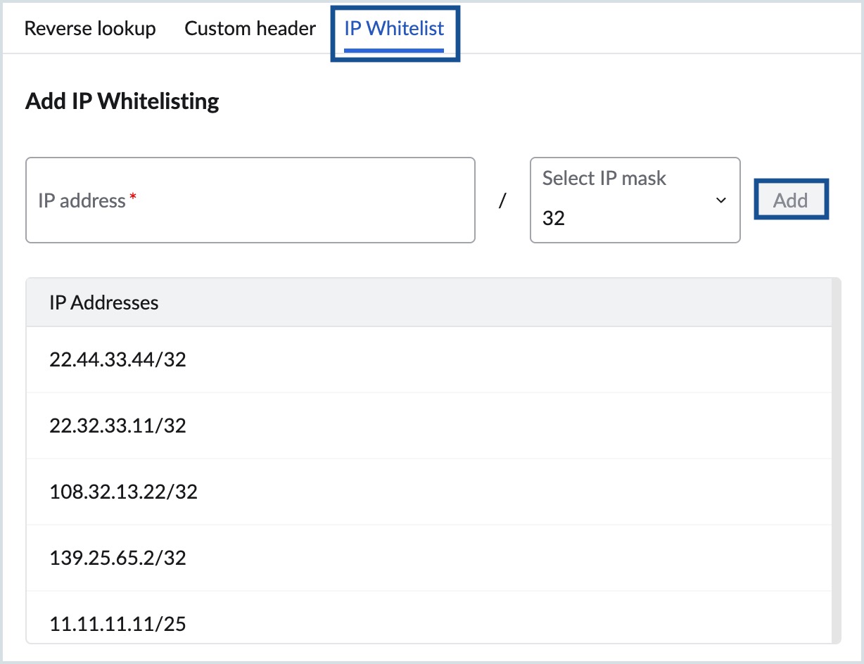 ip whitelist ip whitelist