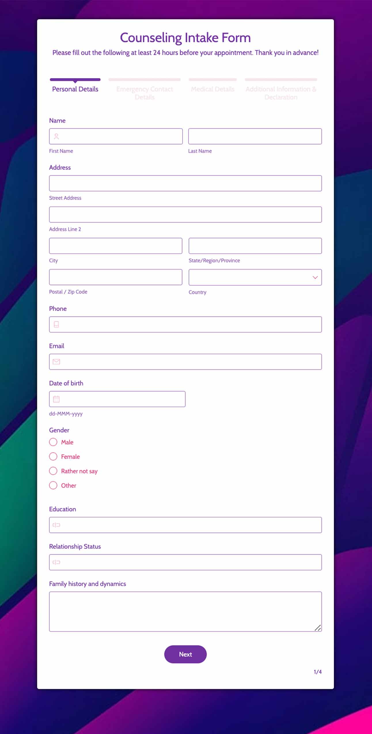 Intake Forms