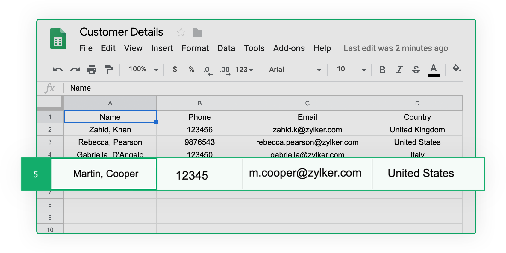 Integrate Google Sheets with Zoho Forms