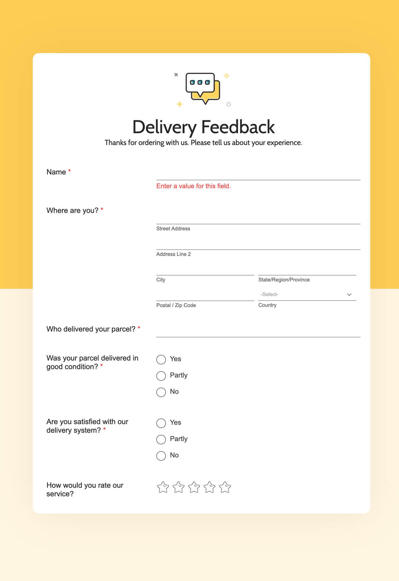 Delivery Feedback