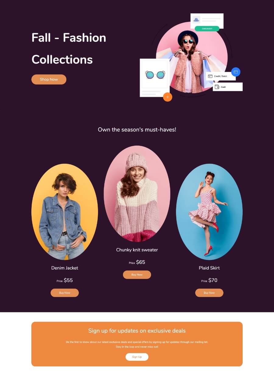 Ecommerce landing page examples