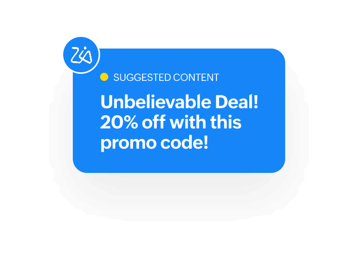 AI-powered Zia content assistant