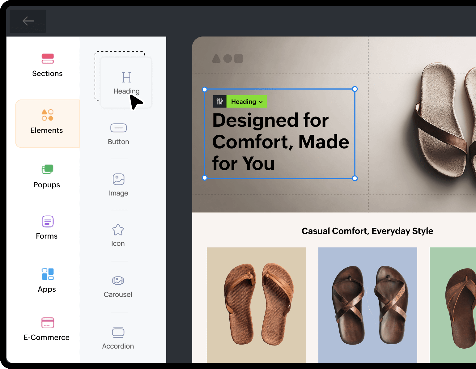 Web interface showing vertically aligned icon-based navigation with labeled action buttons for Zoho product integration.