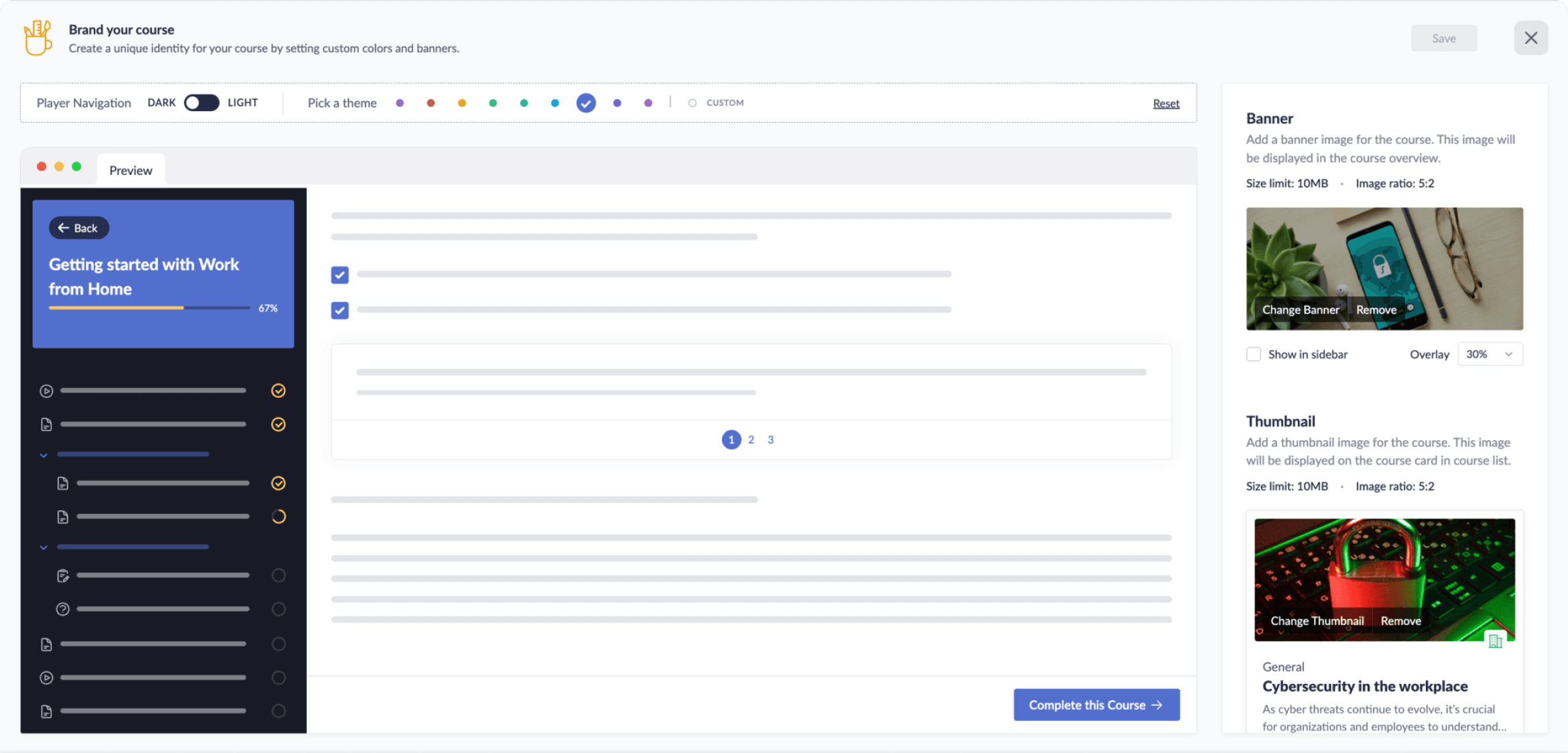 Course branding customization in Zoho Learn