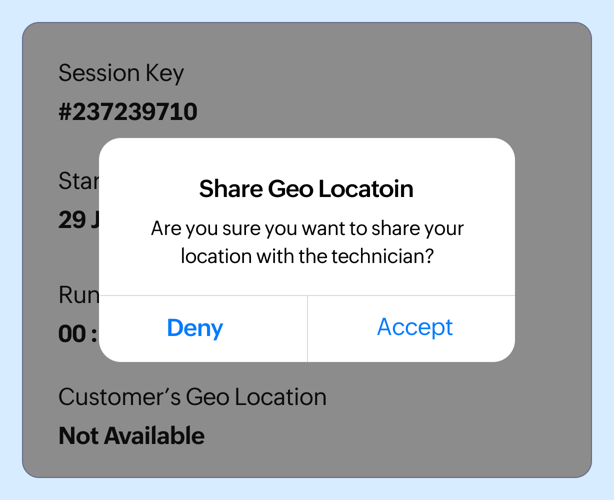How to share Geo Location with a remote technician