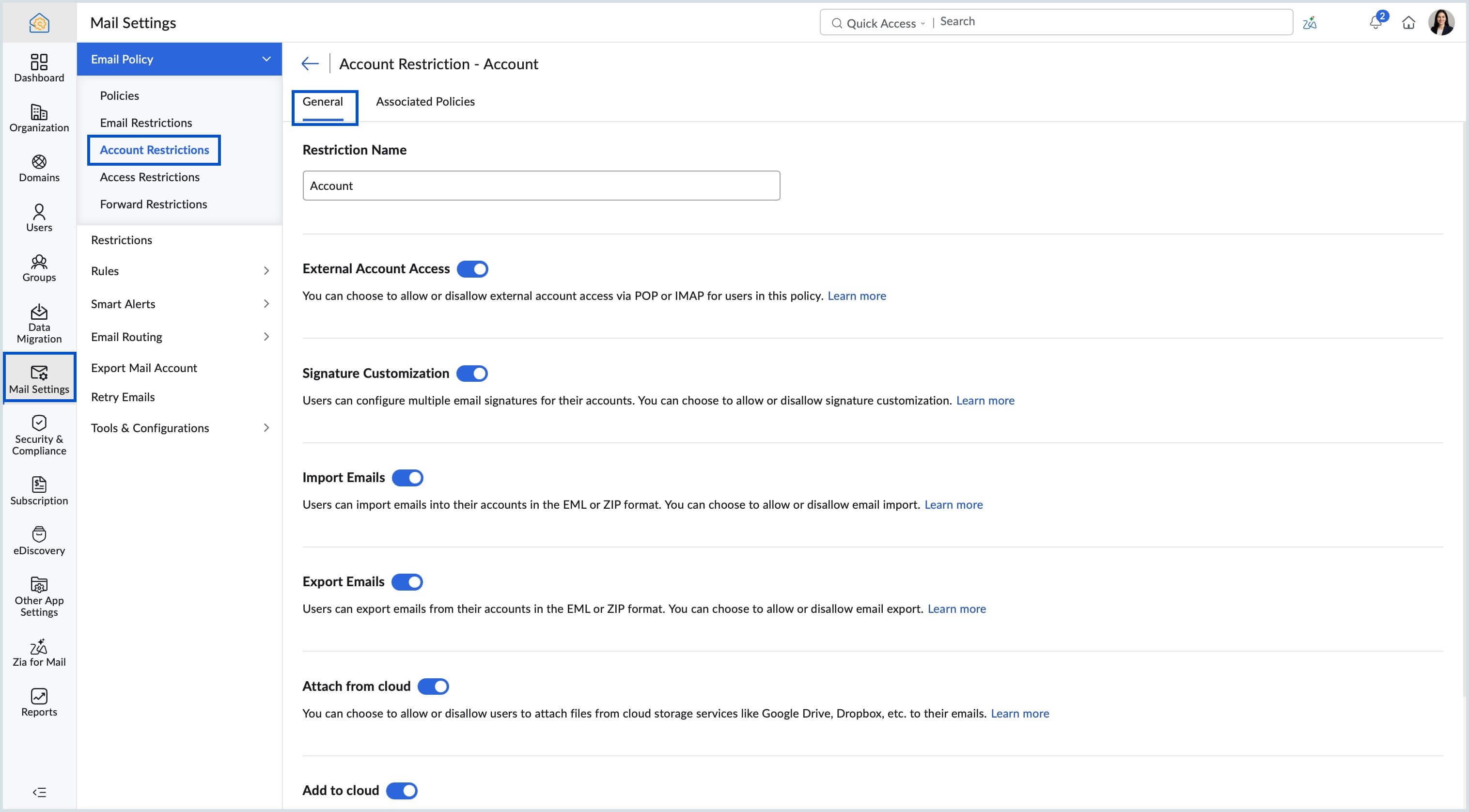 Account restriction Account restriction