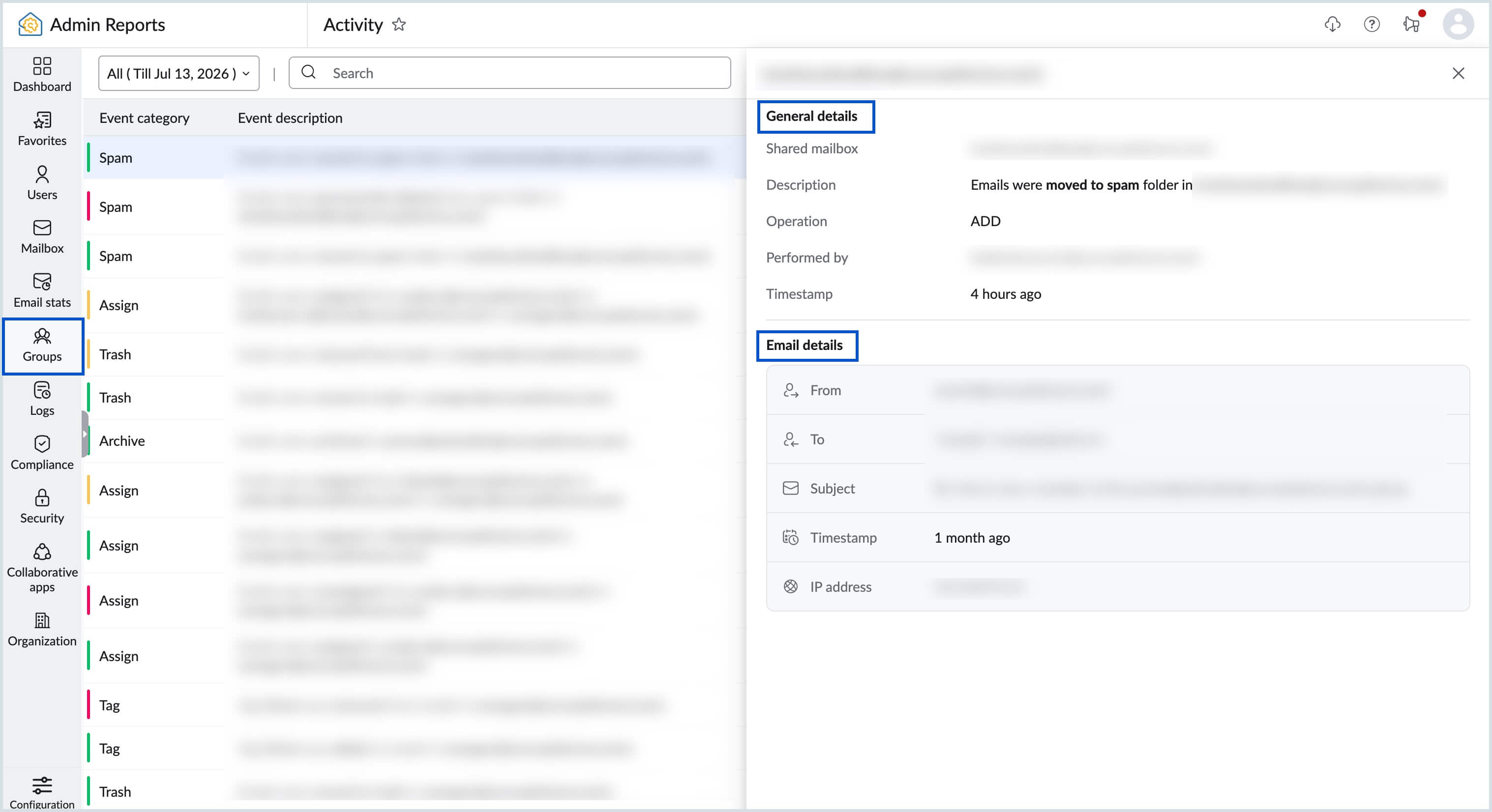 Activity details Activity details
