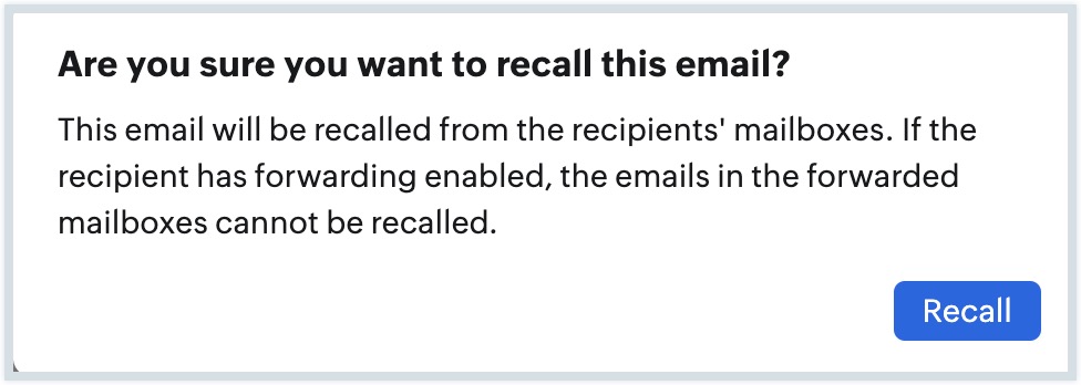 recall confirmation