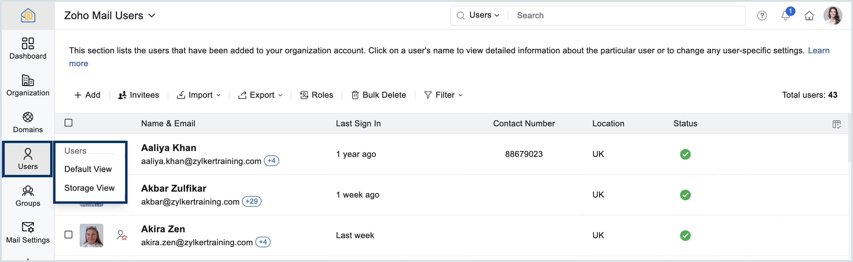 change user view