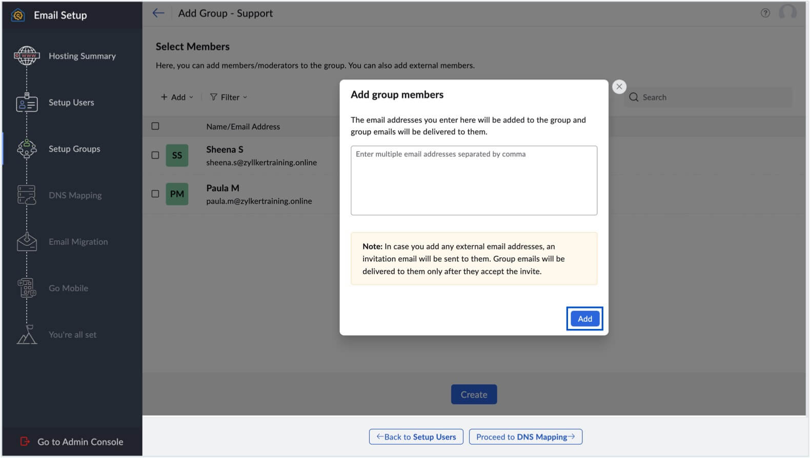 Add members using email address Add members using email address