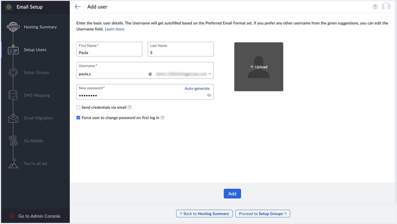 Enter the user details Enter the user details