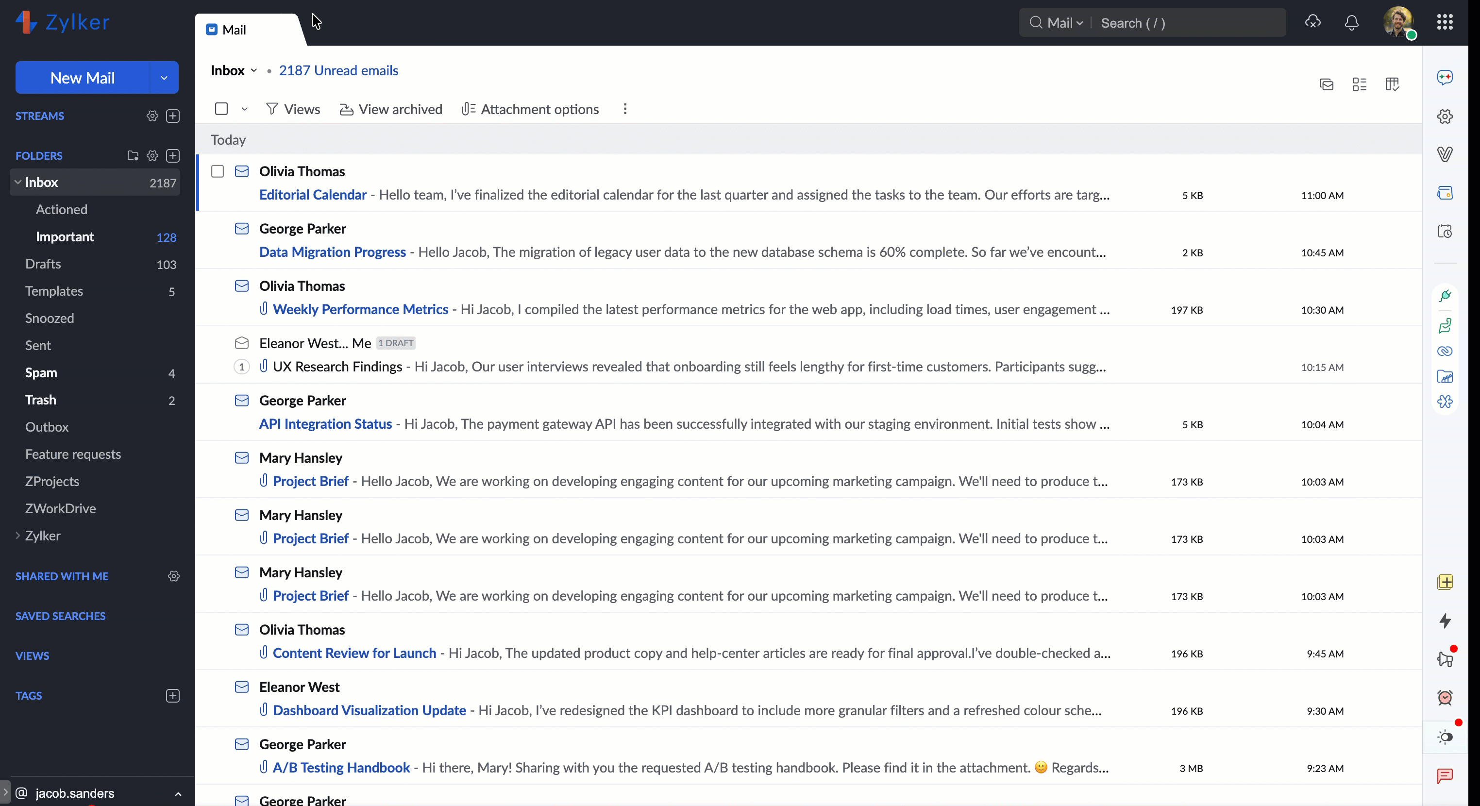 Compose and send new emails in Zoho Mail web