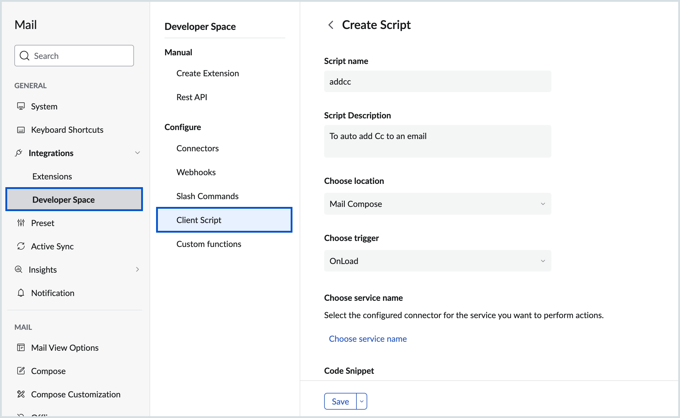 Create new script