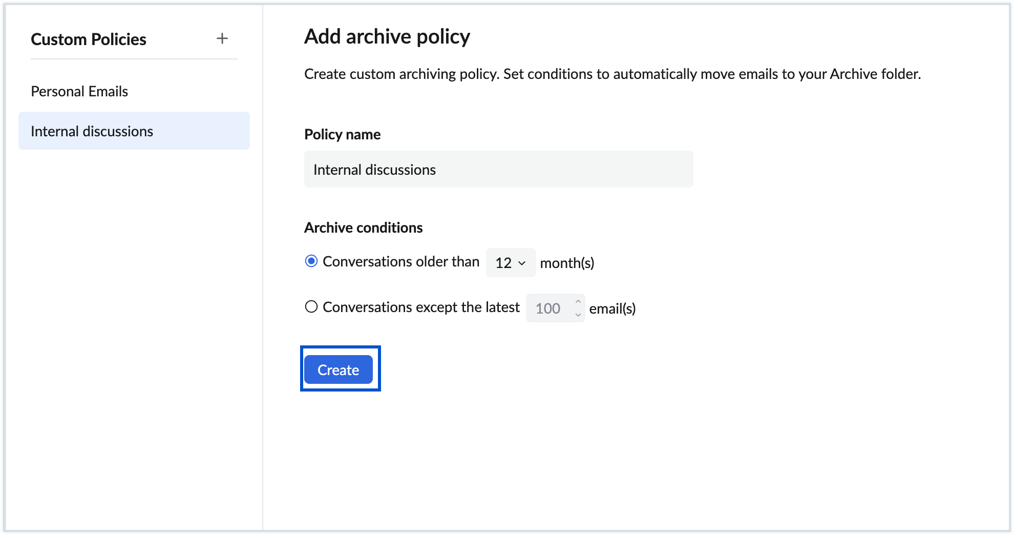 Policy details Policy details