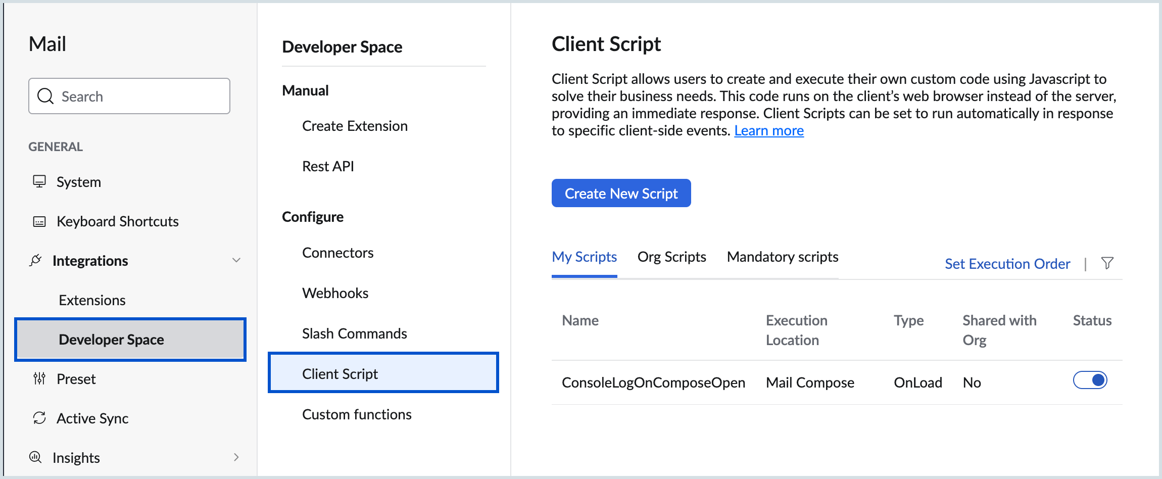 Client script