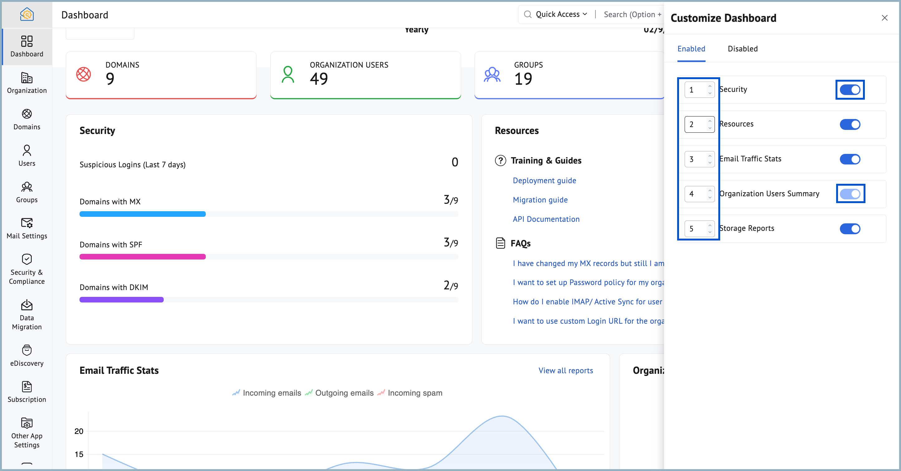 Reorganizing widgets