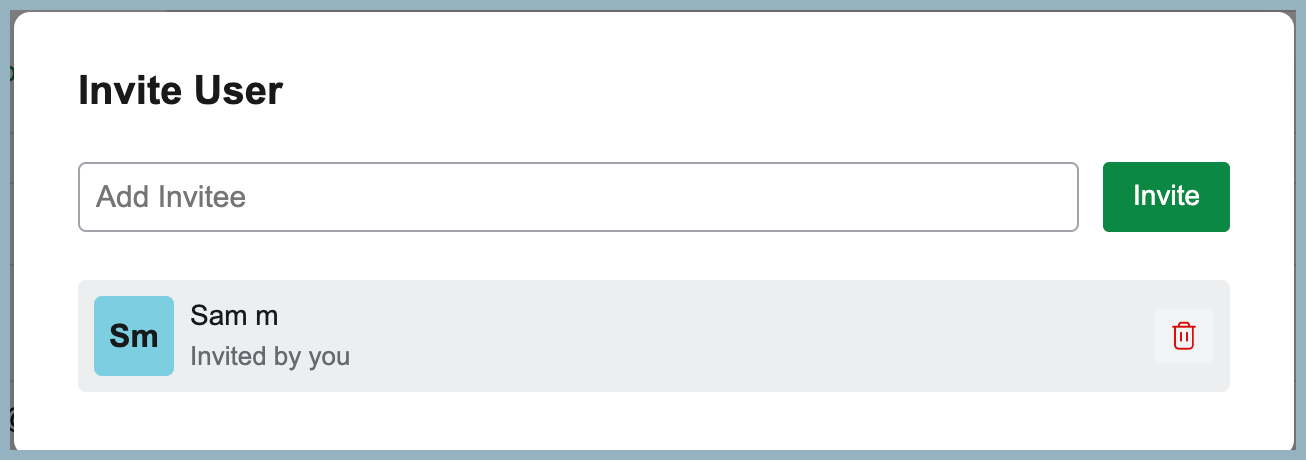 Delete invitees Delete invitees