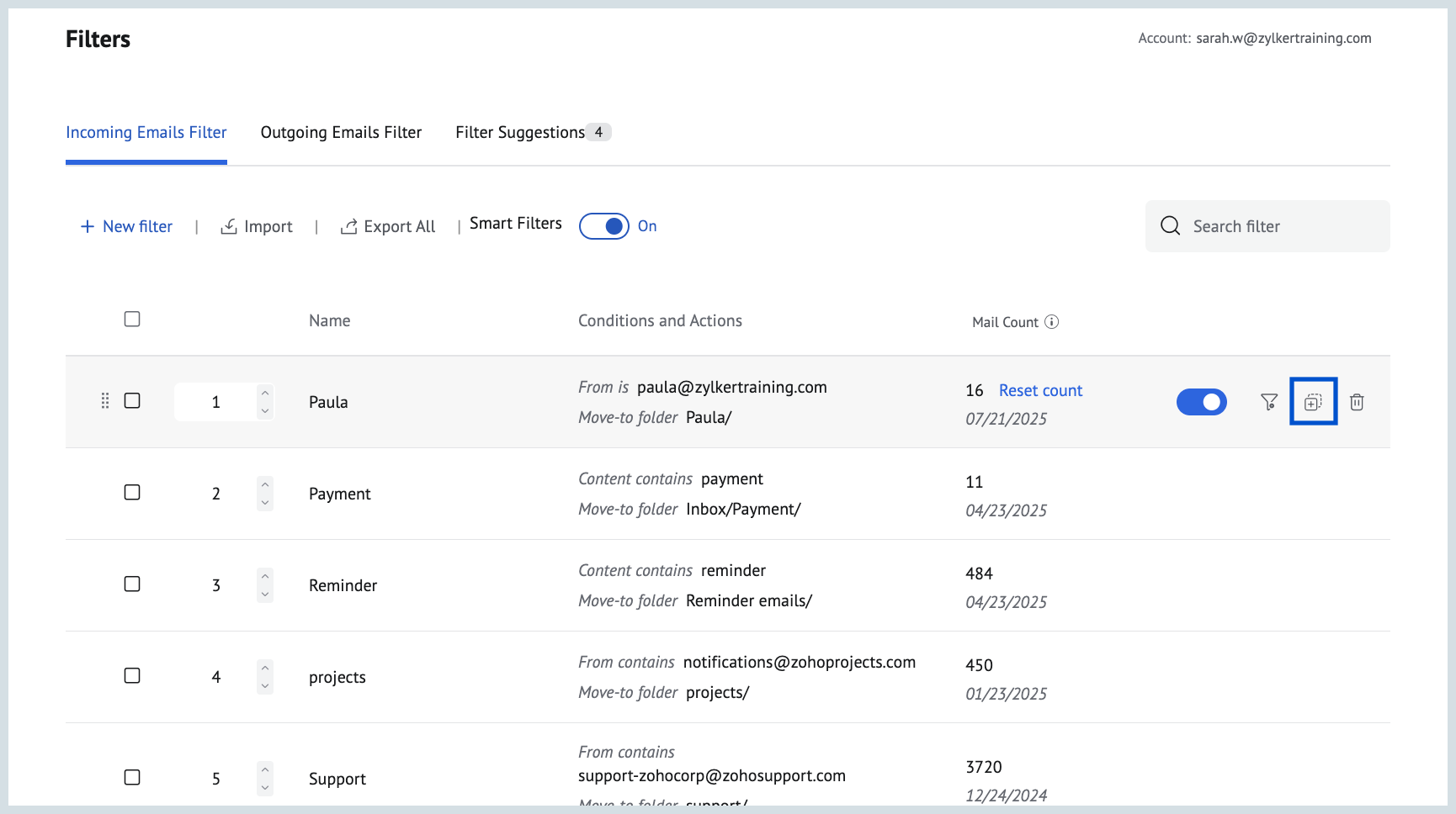 Duplicate filter Duplicate filter