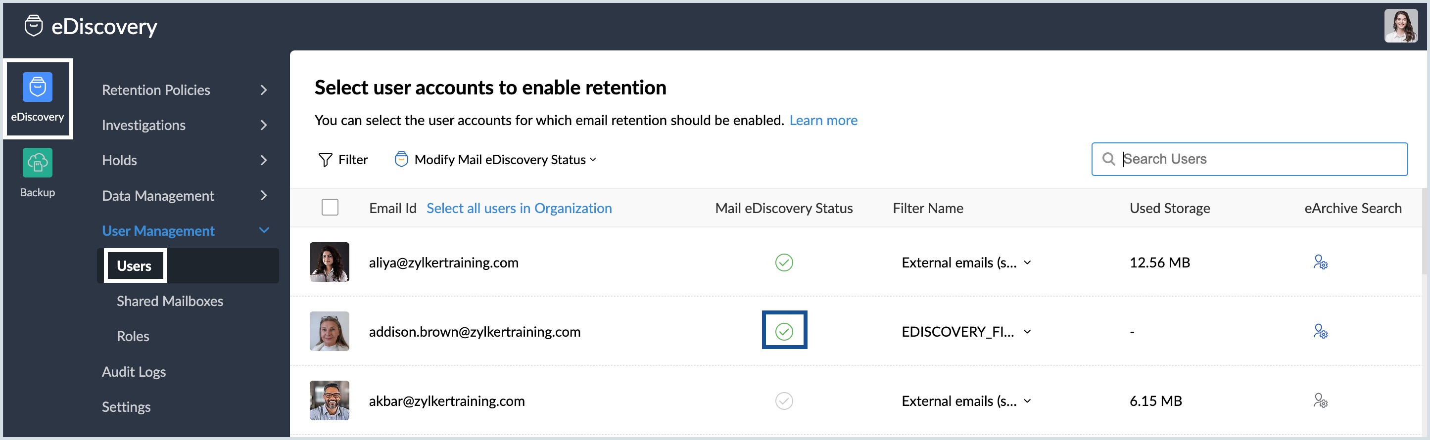 Enable eDiscovery Manually