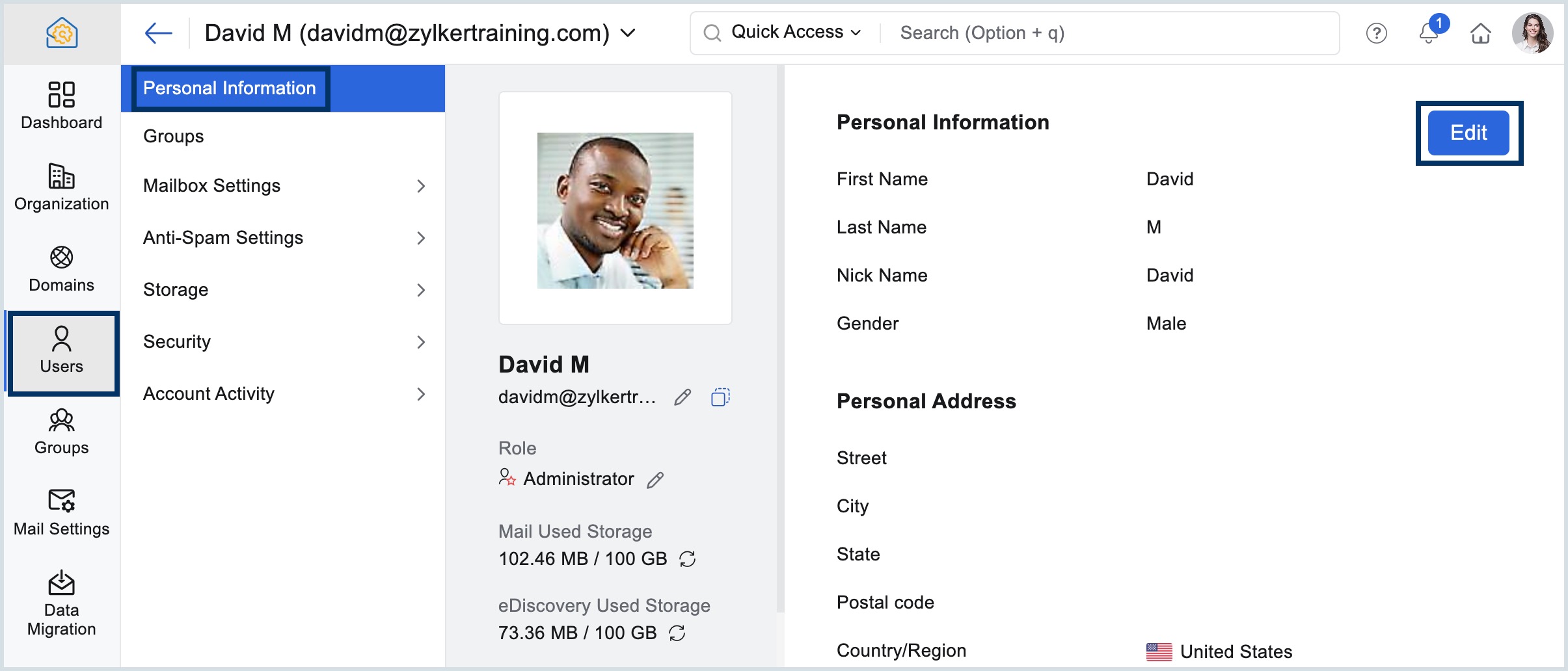 edit user details