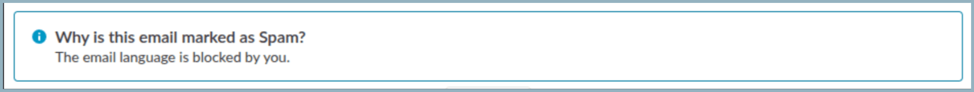 Email language blocked by you Email language blocked by you