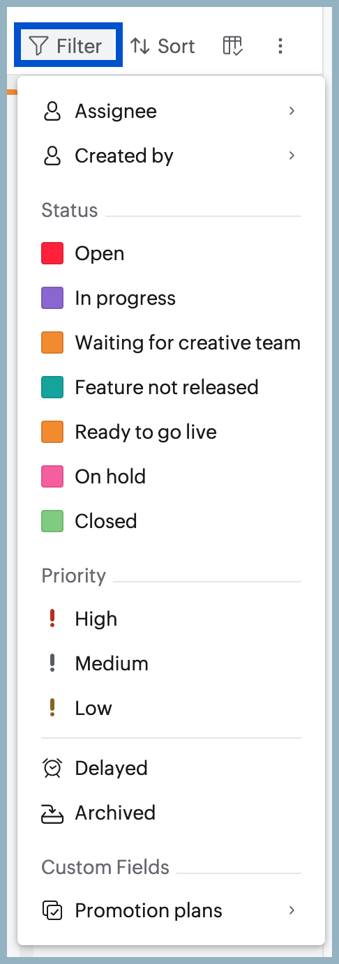 Filter sequence Filter sequence