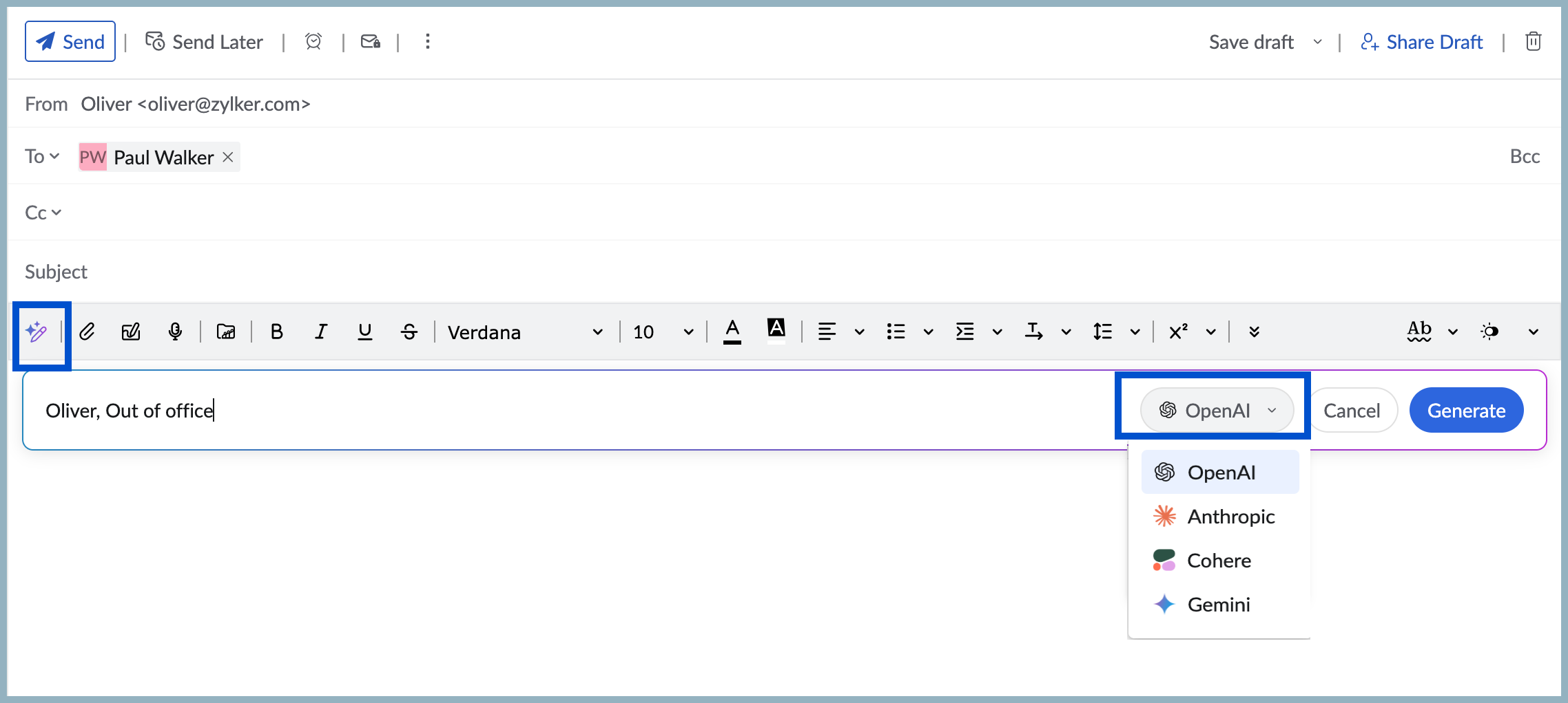 Generate content Generate content