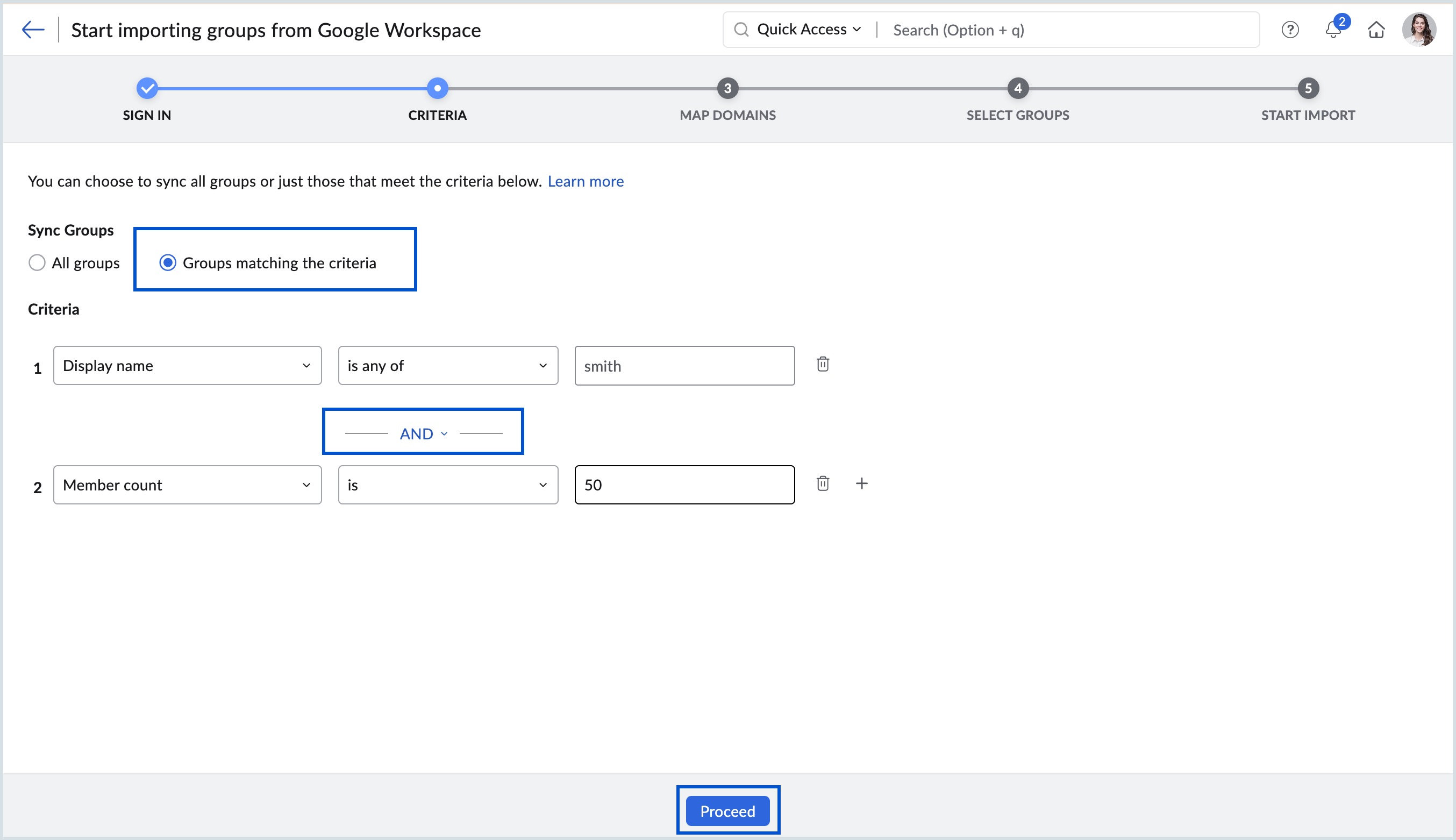sync groups for selected users