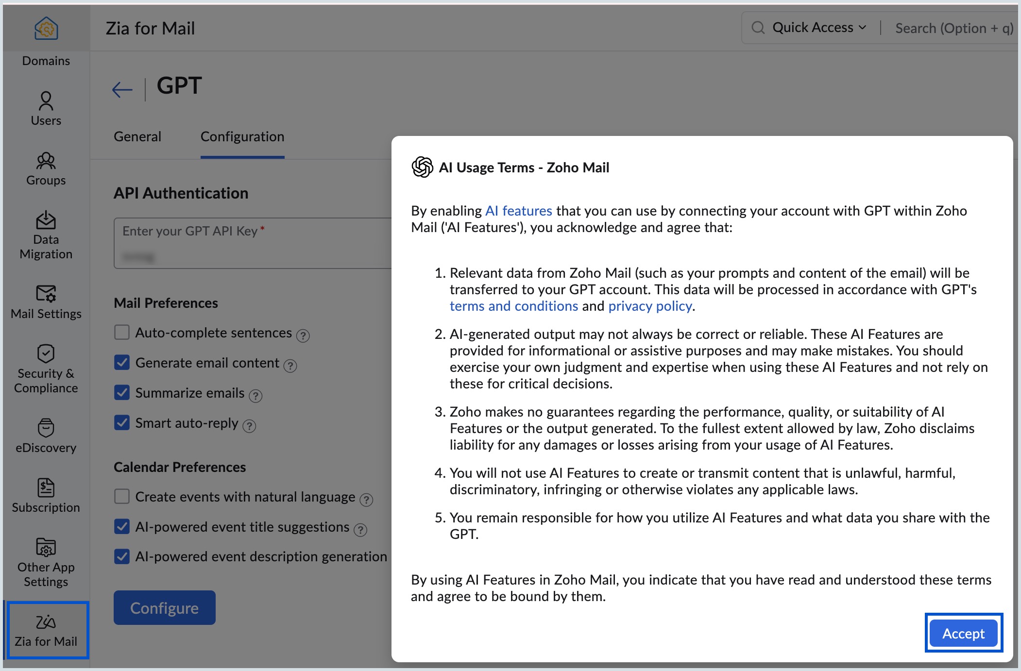 configure gpt API-key