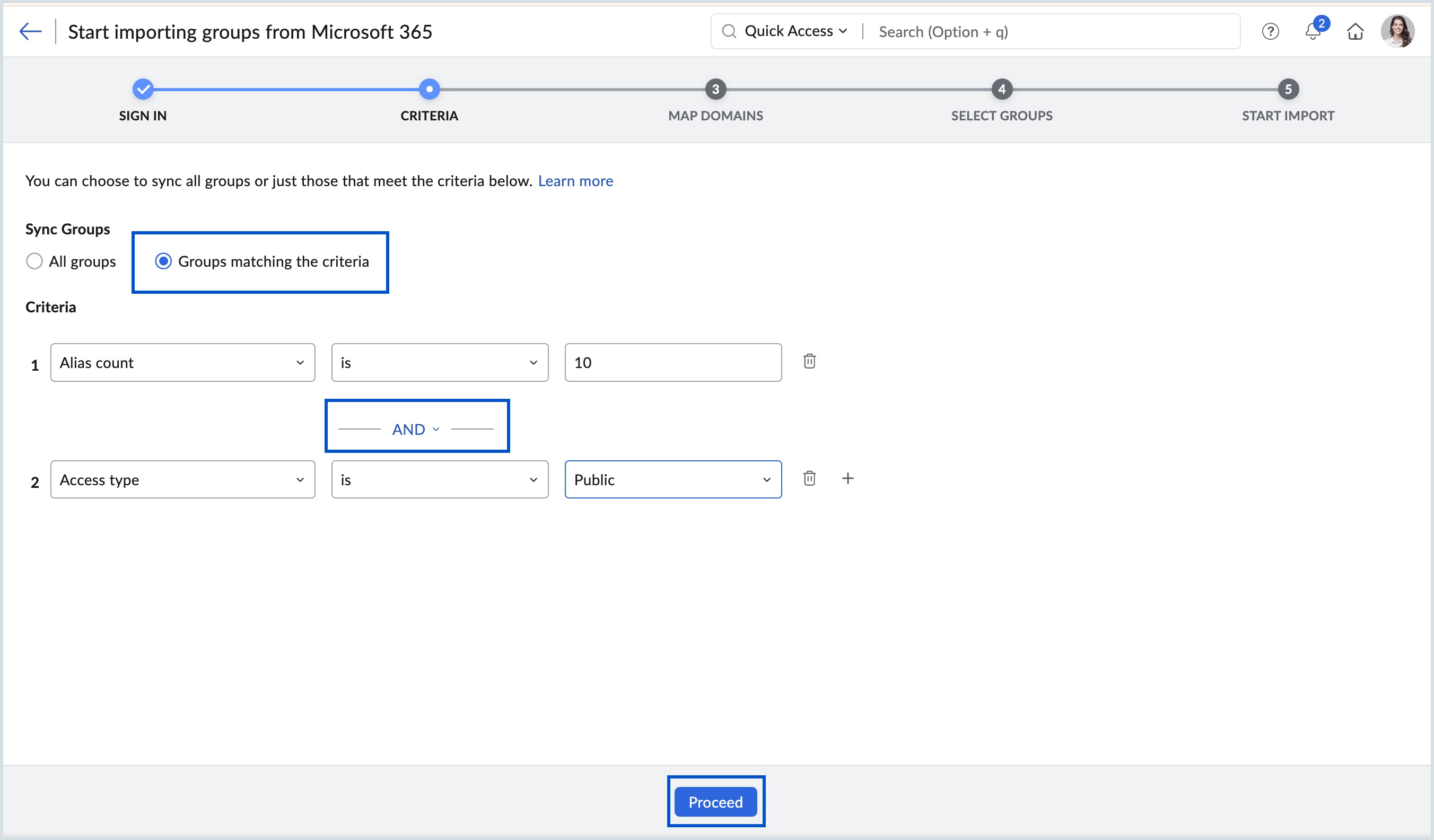 add groups based on criteria