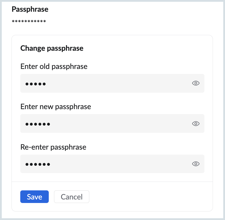 Change passphrase