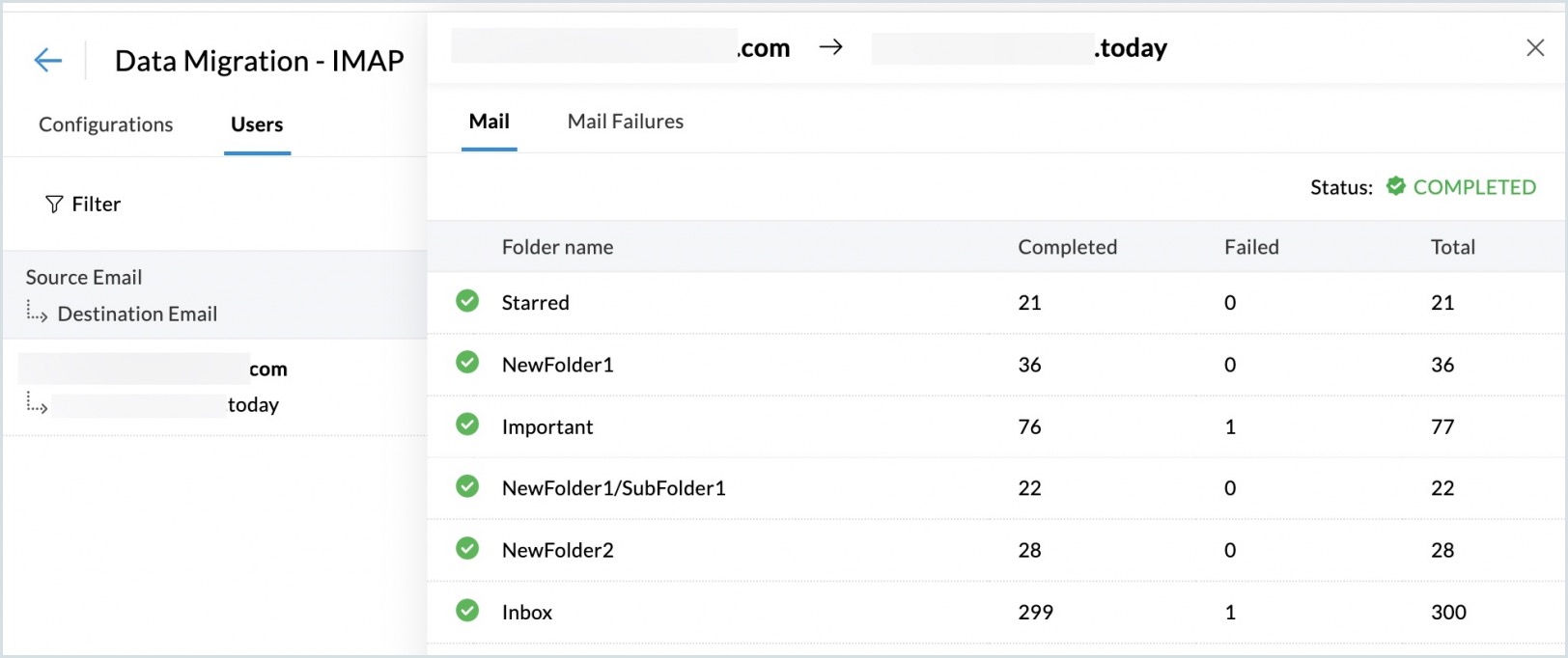Migration Status migration status