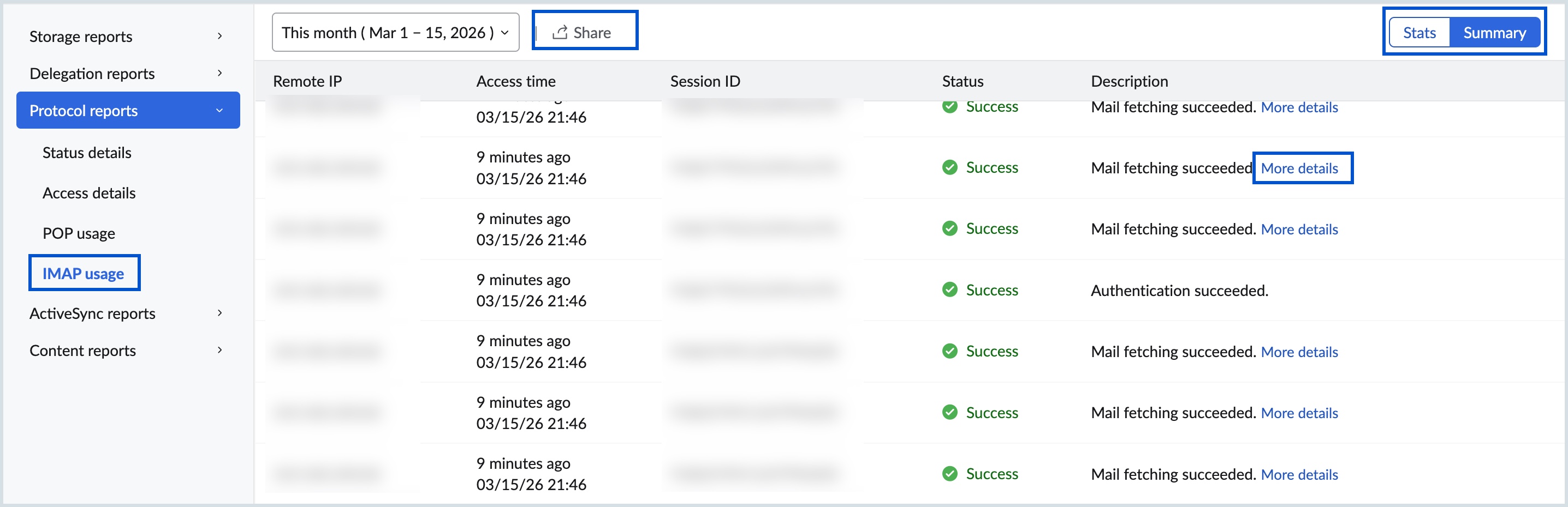 IMAP summary IMAP summary