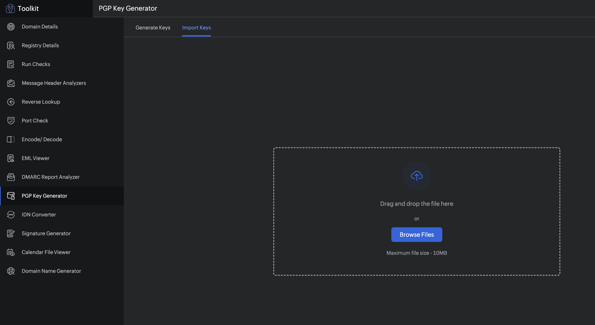 Import keys Import keys