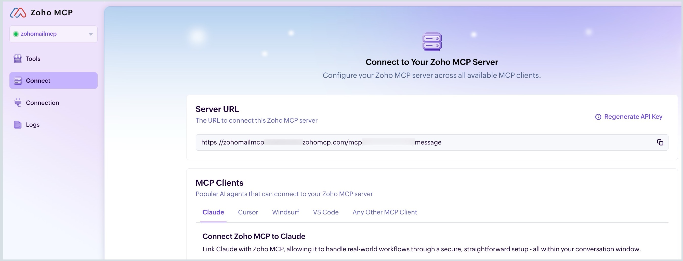 MCP server connection