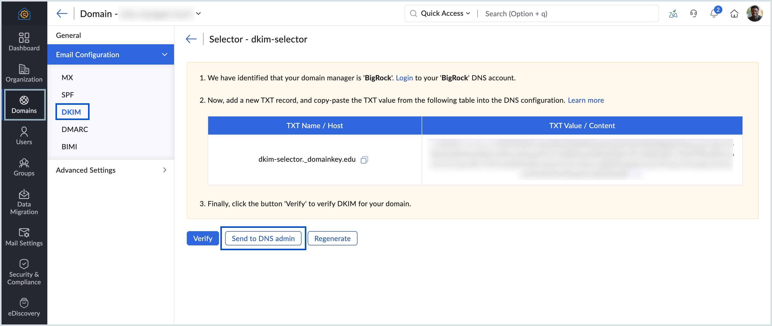 Share DKIM configuration instructions Share DKIM configuration instructions