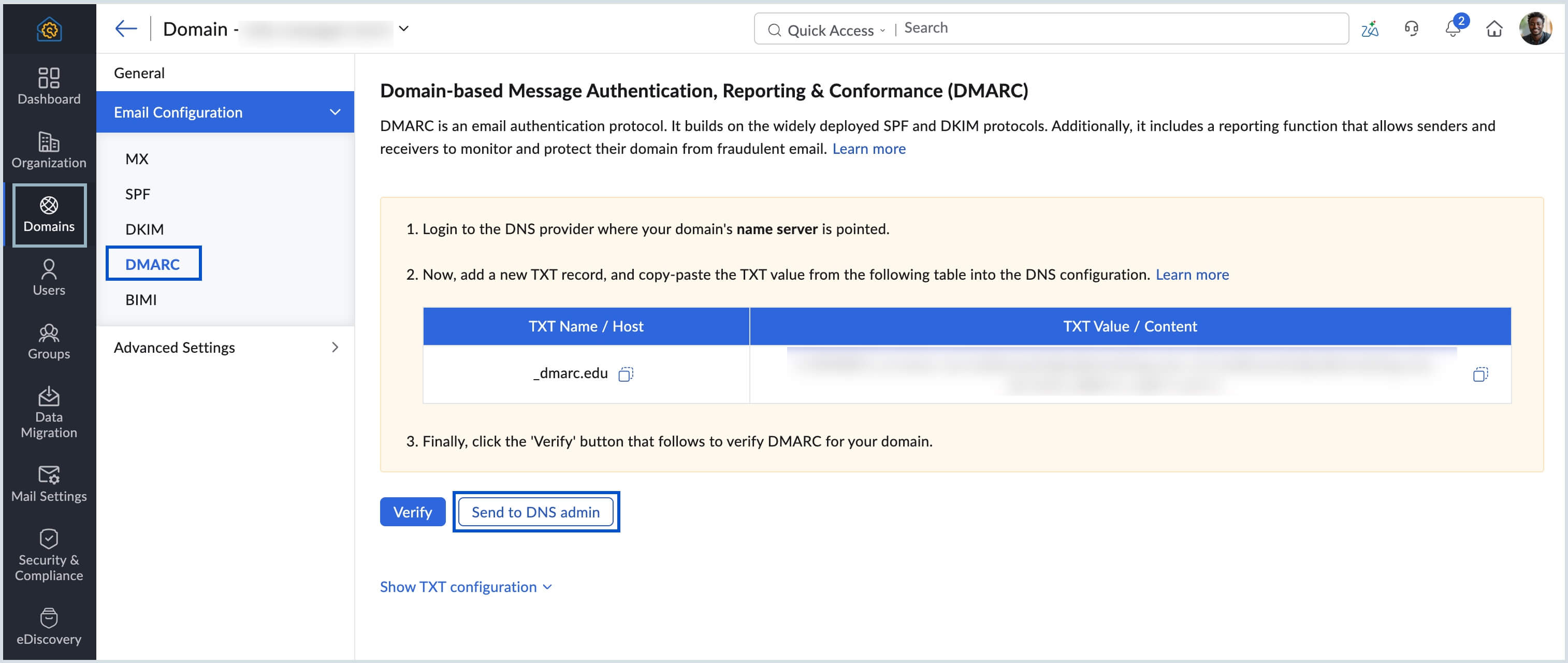 Share DMARC instructions Share DMARC instructions