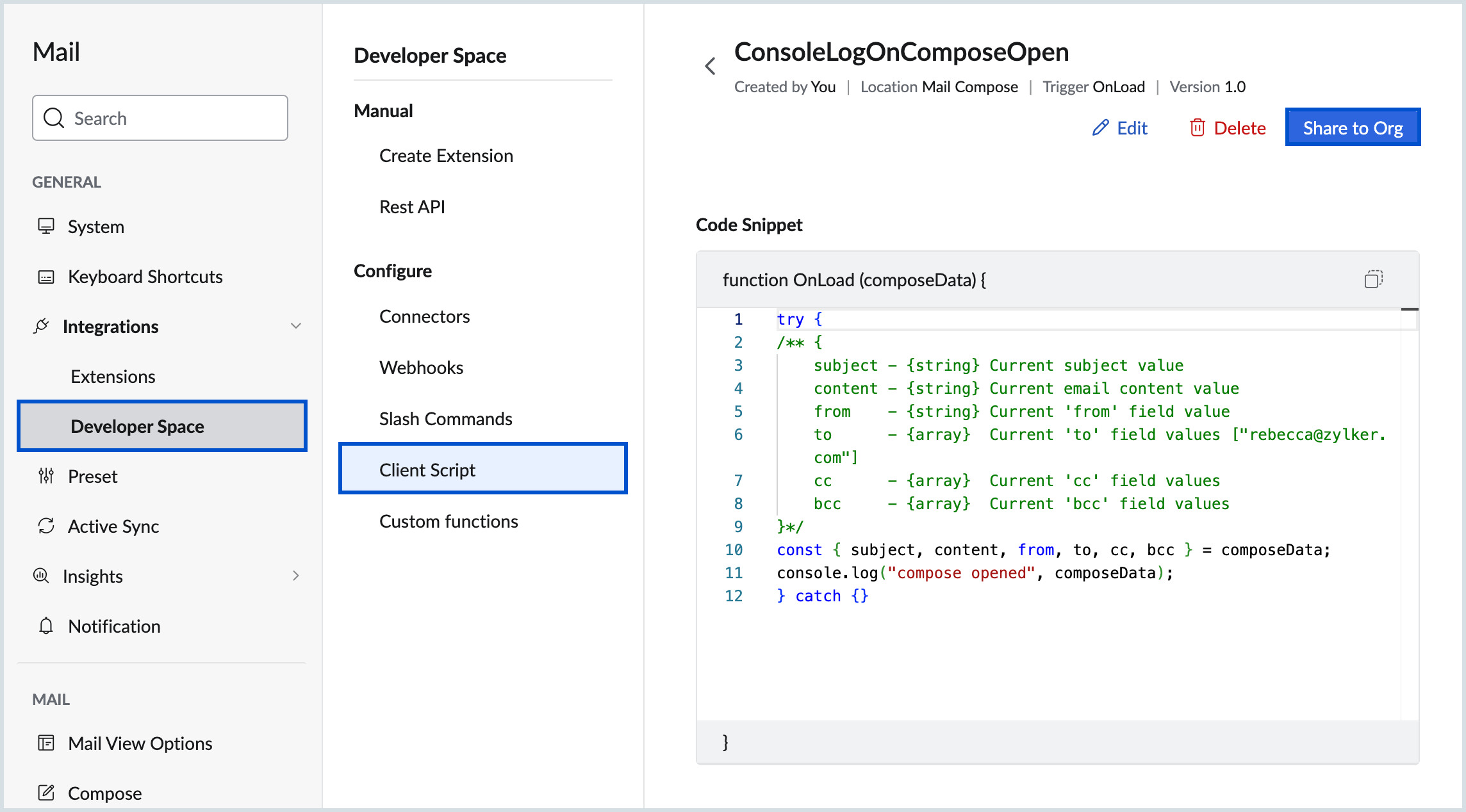 Share script
