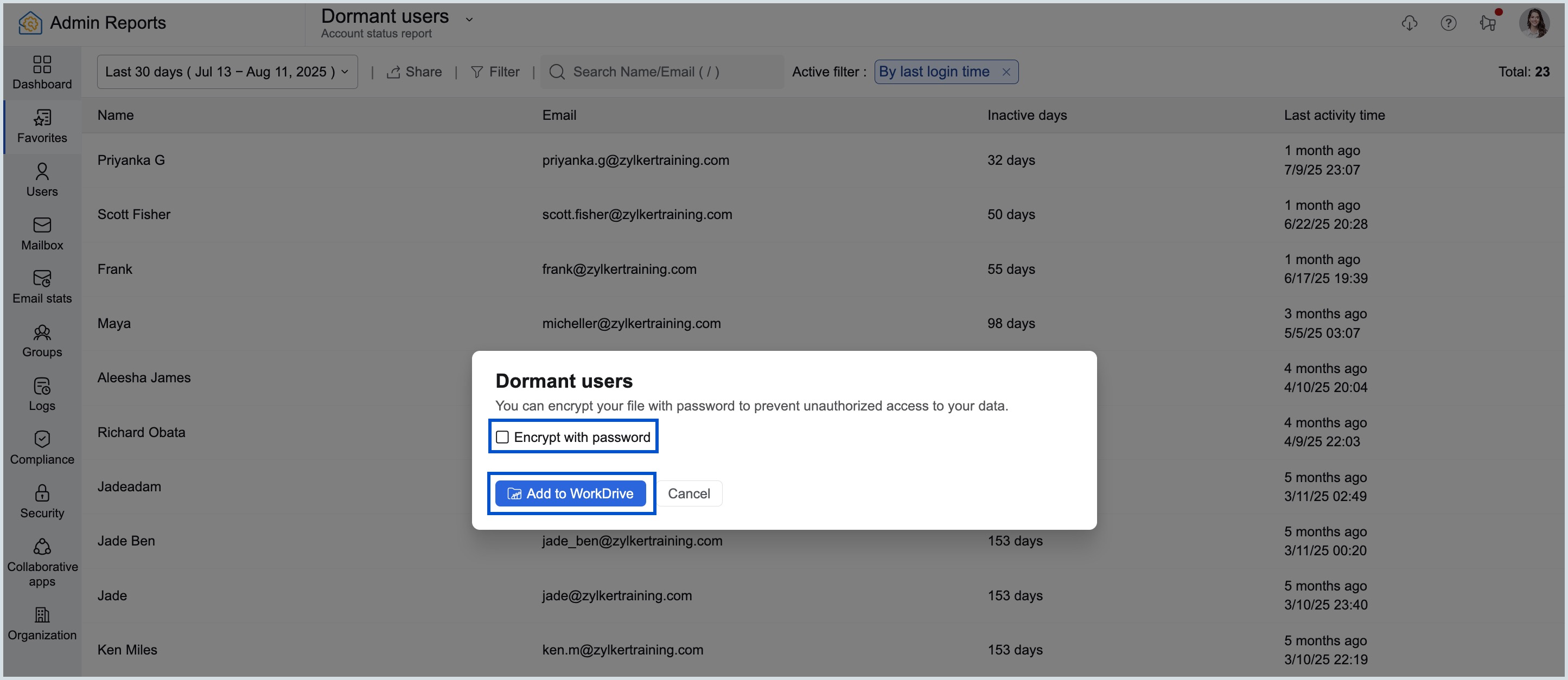 Share via Workdrive Share via Workdrive