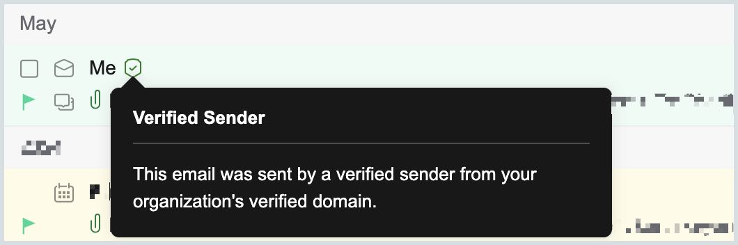 Verified sender info Verified sender info