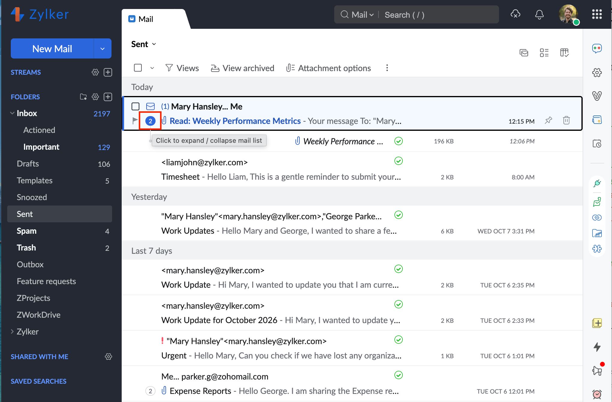 View read receipts in conversation view 