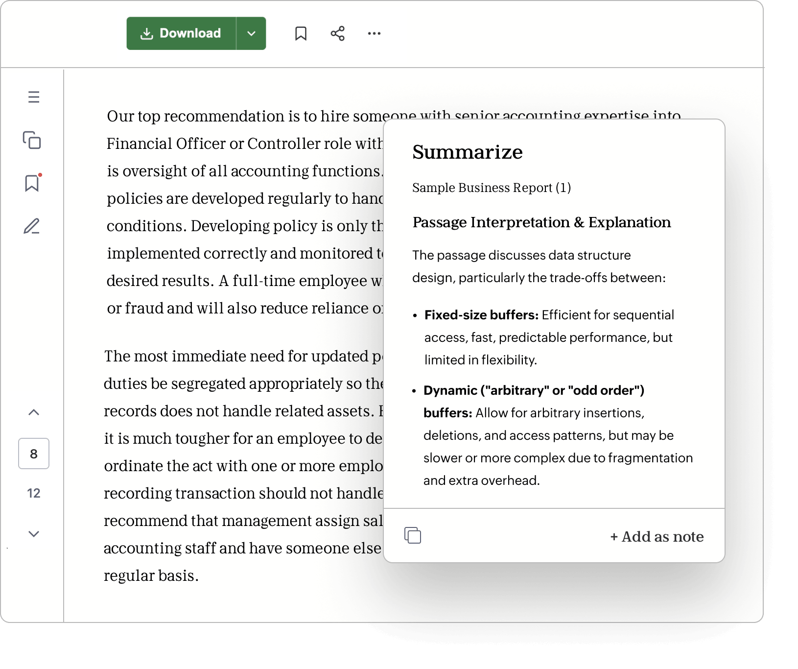 AI-generated summary of an article inside Web Clipper